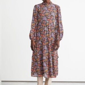 & Other Stories dress Floral Midi long sleeve cottagecore botanical modest 4